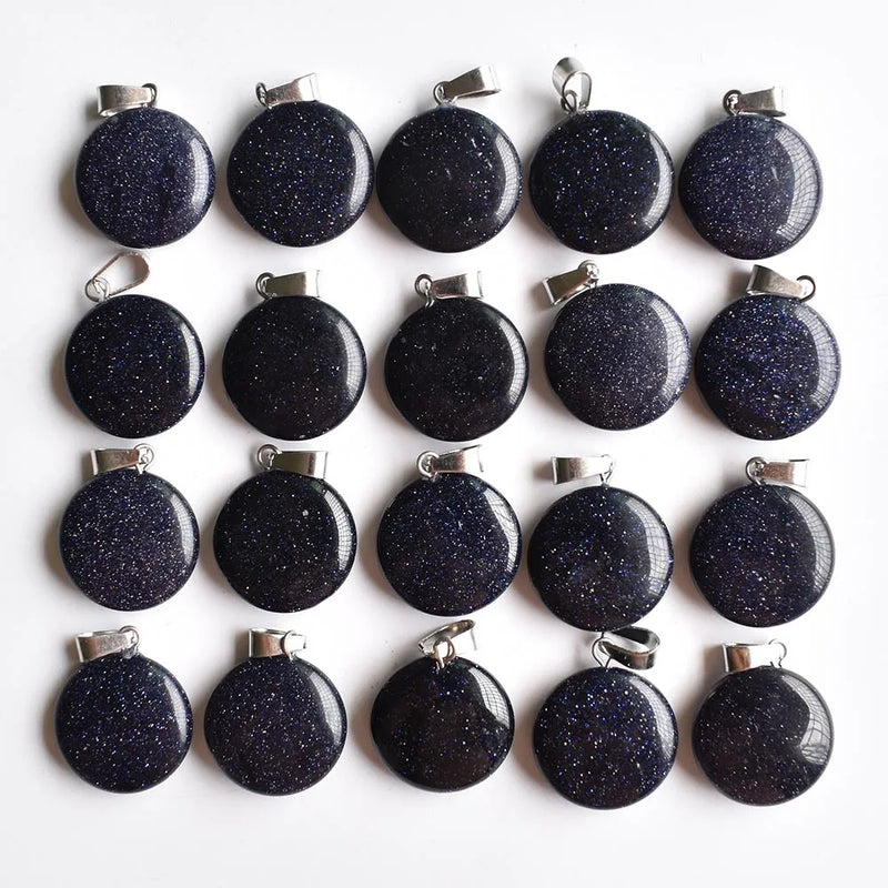 50pcs Sand Stone Round Shape Charms Pendants for Jewelry Accessory