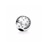 925 Silver DIY Star & Moon Clip Beads Female Charm Jewelry