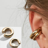 Metal Female Cartilage Clip Round Ear Cuff Earrings