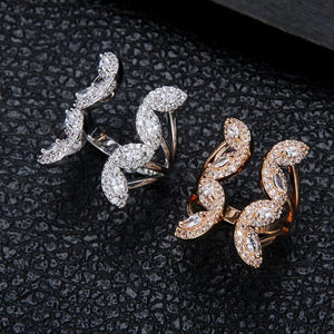 Flower Charms Baguette Cut Rings for Women