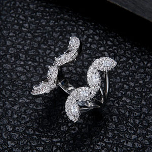 Flower Charms Baguette Cut Rings for Women