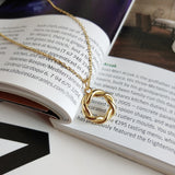 Goddess Wreath Weave Pendant Necklace 925 Sterling Silver Jewelry