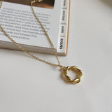 Goddess Wreath Weave Pendant Necklace 925 Sterling Silver Jewelry