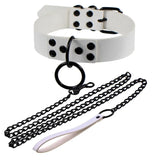 Gothic Leather Choker Chain Collar Punk Women Bondage Necklaces