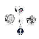 Classic Silver 925 My Mouse Cruise Line Heart Anchor Charm Pendant DIY