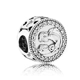 Classic Silver 925 My Mouse Cruise Line Heart Anchor Charm Pendant DIY