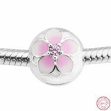 925 Silver Pink Peach Blossom Crystal DIY Beads