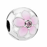 925 Silver Pink Peach Blossom Crystal DIY Beads