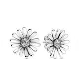 925 Sterling Silver Pink Daisy Honeycomb Triple Earrings