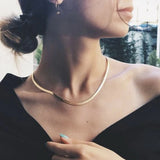 Snake Choker Necklace Chain Silver Stainless Steel Women Jewelry