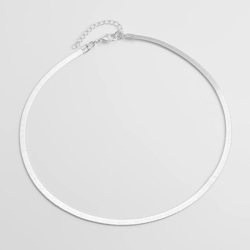 Snake Choker Necklace Chain Silver Stainless Steel Women Jewelry
