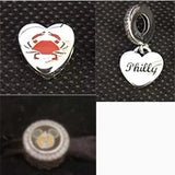 Classic Silver 925 Crab Heart-shaped Pendant, DIY Jewelry Gift