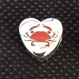 Classic Silver 925 Crab Heart-shaped Pendant, DIY Jewelry Gift