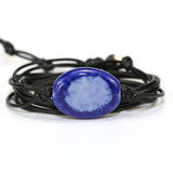 Ceramic Bead Charm Wrap Bracelet Wax Rope Jewelry