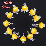 925 Silver Zodiac Sign Pendant Base for Amber Gem DIY Jewelry