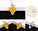925 Silver Zodiac Sign Pendant Base for Amber Gem DIY Jewelry