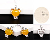 925 Silver Zodiac Sign Pendant Base for Amber Gem DIY Jewelry