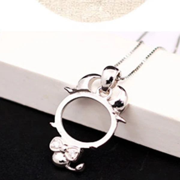 925 Silver Zodiac Sign Pendant Base for Amber Gem DIY Jewelry