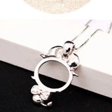925 Silver Zodiac Sign Pendant Base for Amber Gem DIY Jewelry