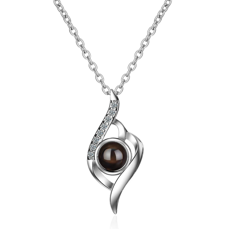 925 Silver Necklace I Love You In 100 Languages Projection Women Jewelry
