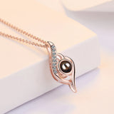 925 Silver Necklace I Love You In 100 Languages Projection Women Jewelry