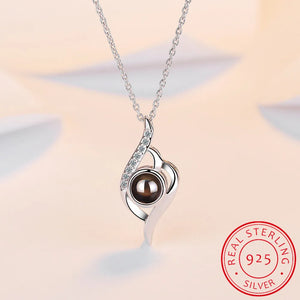 925 Silver Necklace I Love You In 100 Languages Projection Women Jewelry