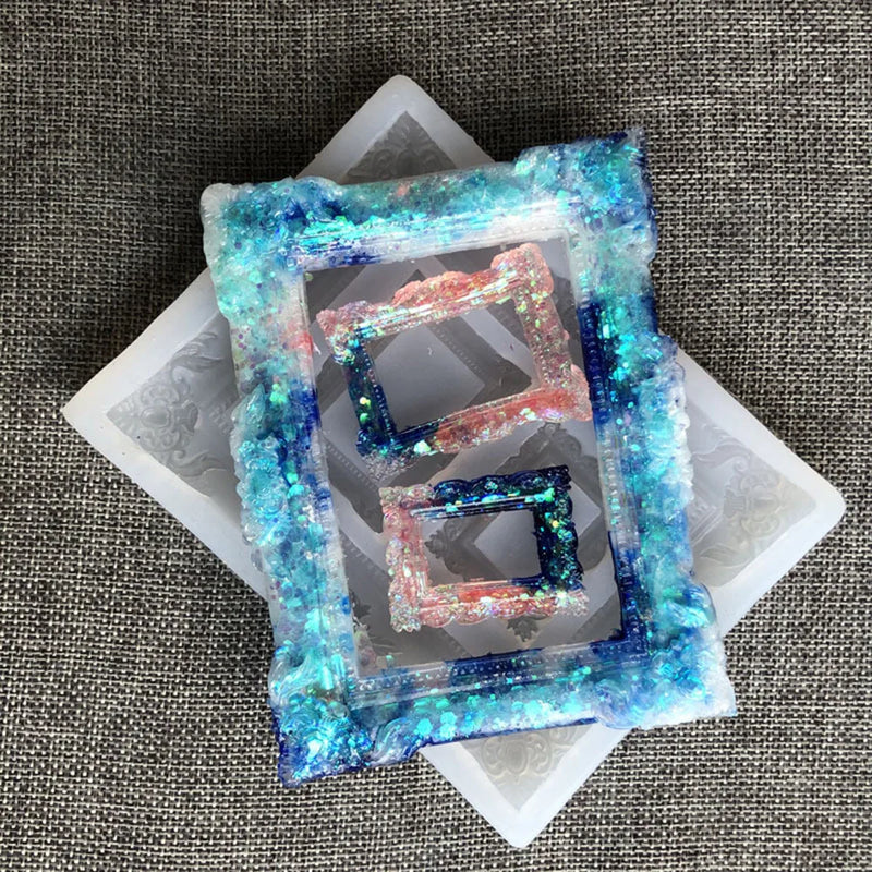 Hot Frame Set Epoxy Resin Mold Silicone Jewelry Box DIY Crystal