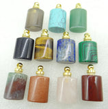 6pcs Natural Stone Perfume Bottle Pendants for Jewelry Making Necklace