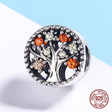 925 Silver Life Tree Beads for Charm Bracelet Necklace Pendant
