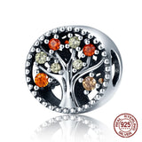 925 Silver Life Tree Beads for Charm Bracelet Necklace Pendant