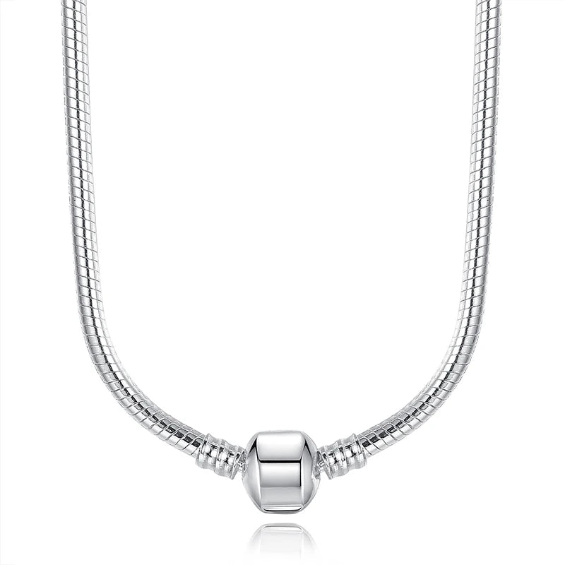 45CM Silver Snake Chain Necklace Pendant for DIY Jewelry