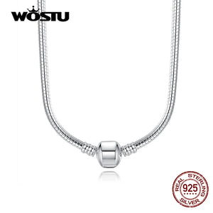 45CM Silver Snake Chain Necklace Pendant for DIY Jewelry
