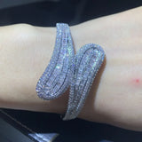 925 Silver Princess Cut 5A CZ Zircon Bridal Bangle Gift
