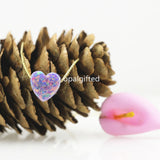 Silver Plated Synthetic Fire Opal Heart Pendant Necklace - Gift