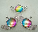 8PC Natural Stone Quartz Crystal Tiger Opal Eye Amethyst Pendant
