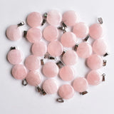 50pcs Natural Stone Round Shape Charms Pendants for Jewelry Making