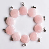 50pcs Natural Stone Round Shape Charms Pendants for Jewelry Making