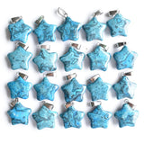 30pcs/lot Natural Stone Amethysts Star Charms Pendants for DIY Jewelry Making