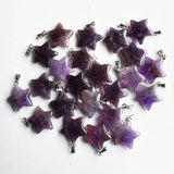 30pcs/lot Natural Stone Amethysts Star Charms Pendants for DIY Jewelry Making
