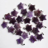 30pcs/lot Natural Stone Amethysts Star Charms Pendants for DIY Jewelry Making