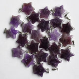 30pcs/lot Natural Stone Amethysts Star Charms Pendants for DIY Jewelry Making