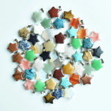 50pcs Mixed Natural Stone Star Charms Pendants DIY Jewelry Making