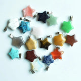 50pcs Mixed Natural Stone Star Charms Pendants DIY Jewelry Making