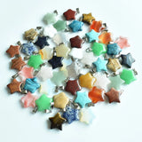 50pcs Mixed Natural Stone Star Charms Pendants DIY Jewelry Making