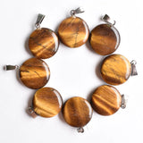 Natural Tiger Eye Stone Charms Pendants for Necklace Making Jewelry
