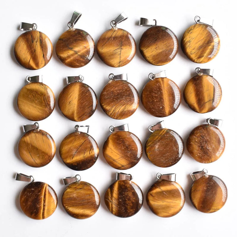 Natural Tiger Eye Stone Charms Pendants for Necklace Making Jewelry