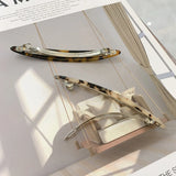 Retro Leaf Hair Clips Testudinarious Acetate Spring Clips Ponytail Hairpins