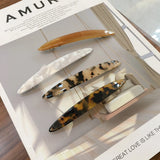 Retro Leaf Hair Clips Testudinarious Acetate Spring Clips Ponytail Hairpins