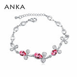 Crystal Rhinestone Flower Charm Bracelet Austrian Crystals