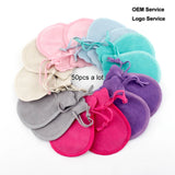 10Pcs Velvet Drawstring Gift Bags Wedding Bracelet Candy Logo Can Size